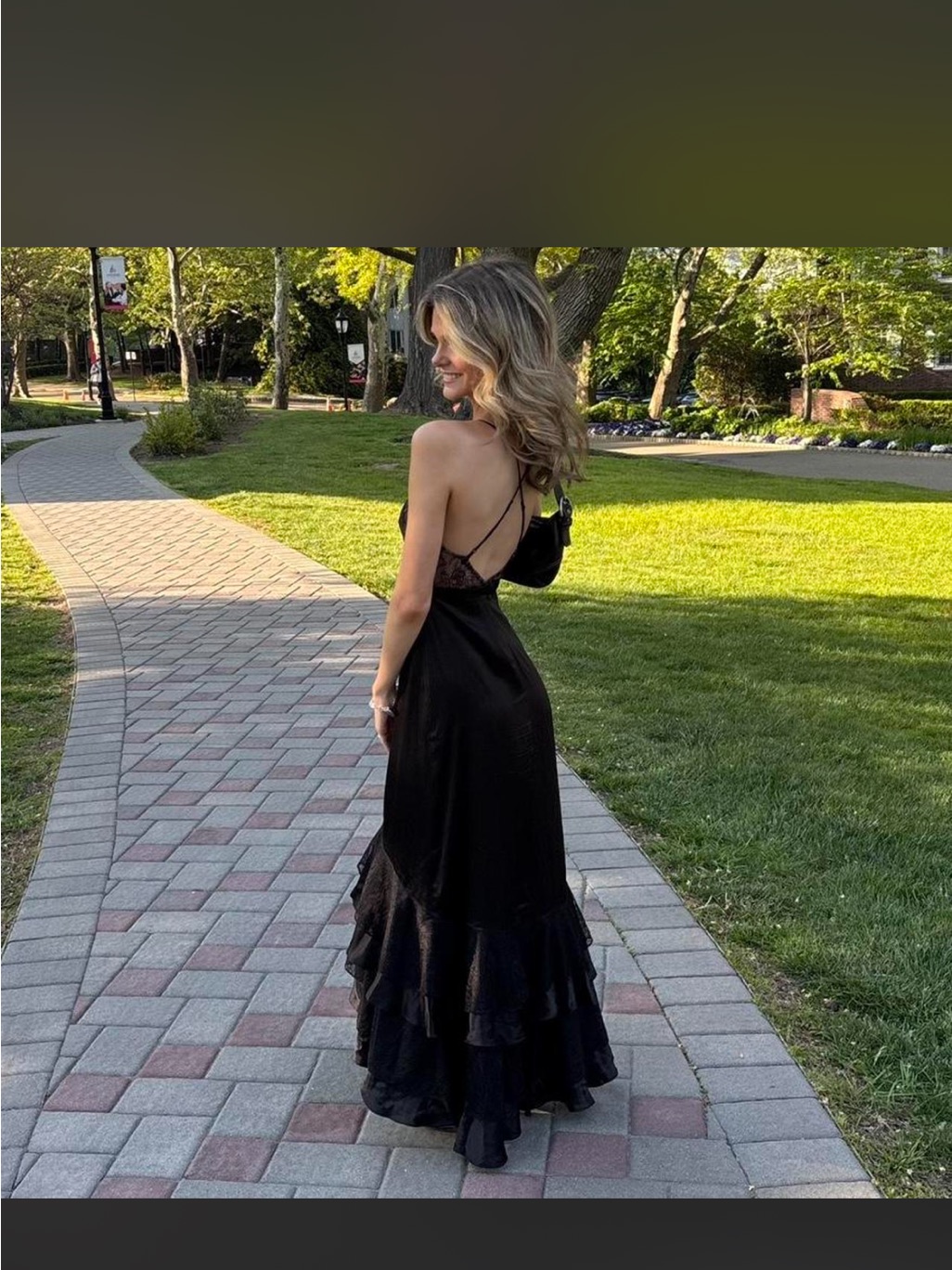 Cami Nyc Seville Dress Black Lace-Back Ruffled Maxi Dress 100% Silk